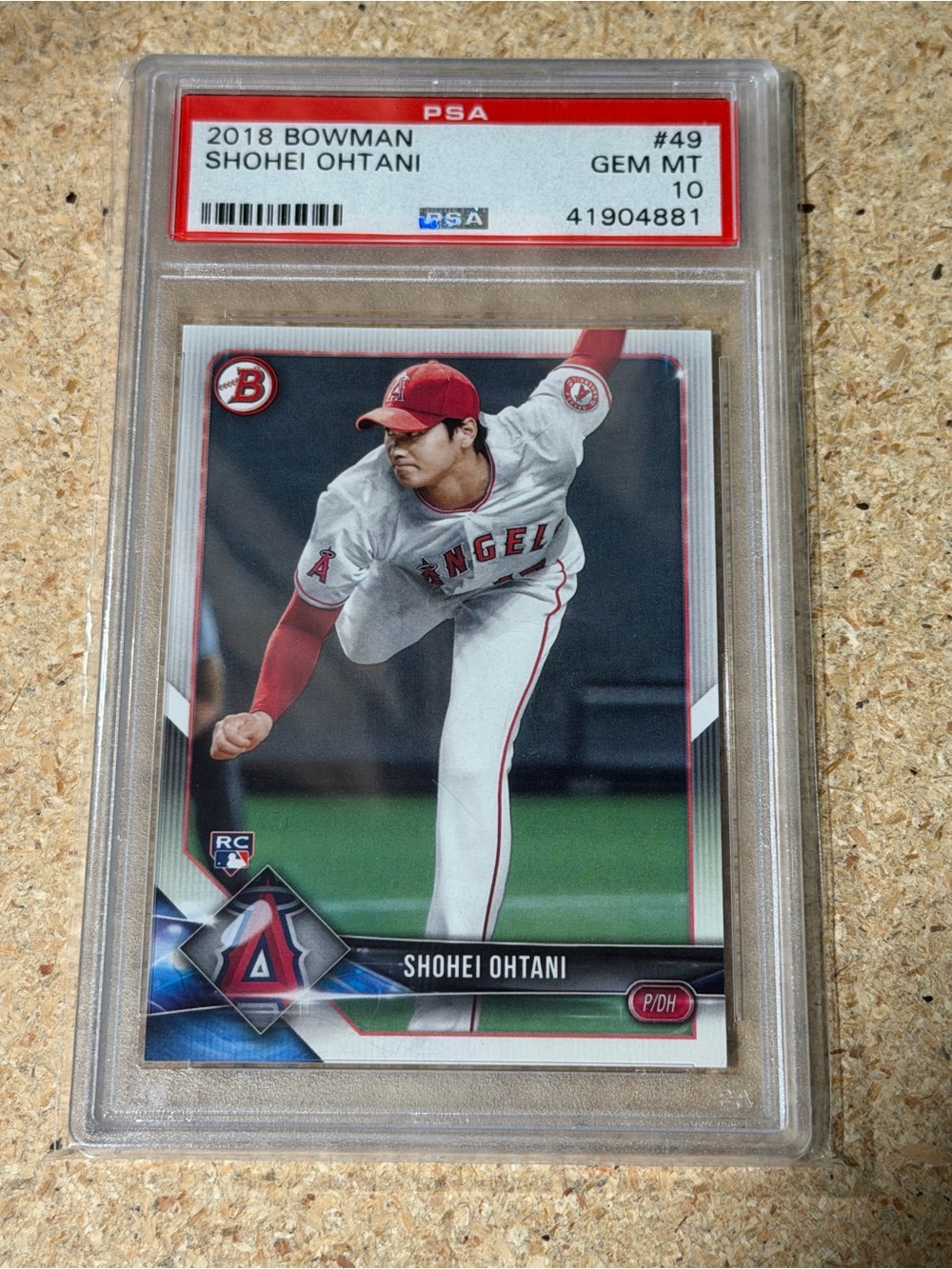 2018 Bowman Shohei Ohtani Rookie Card PSA 10 - Angels Red/White